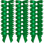 50pcs 2-1/2" Green Satin Ribbon Bows with Twist Ties for Gift Wrapping Packing Christmas Decoration (Green)