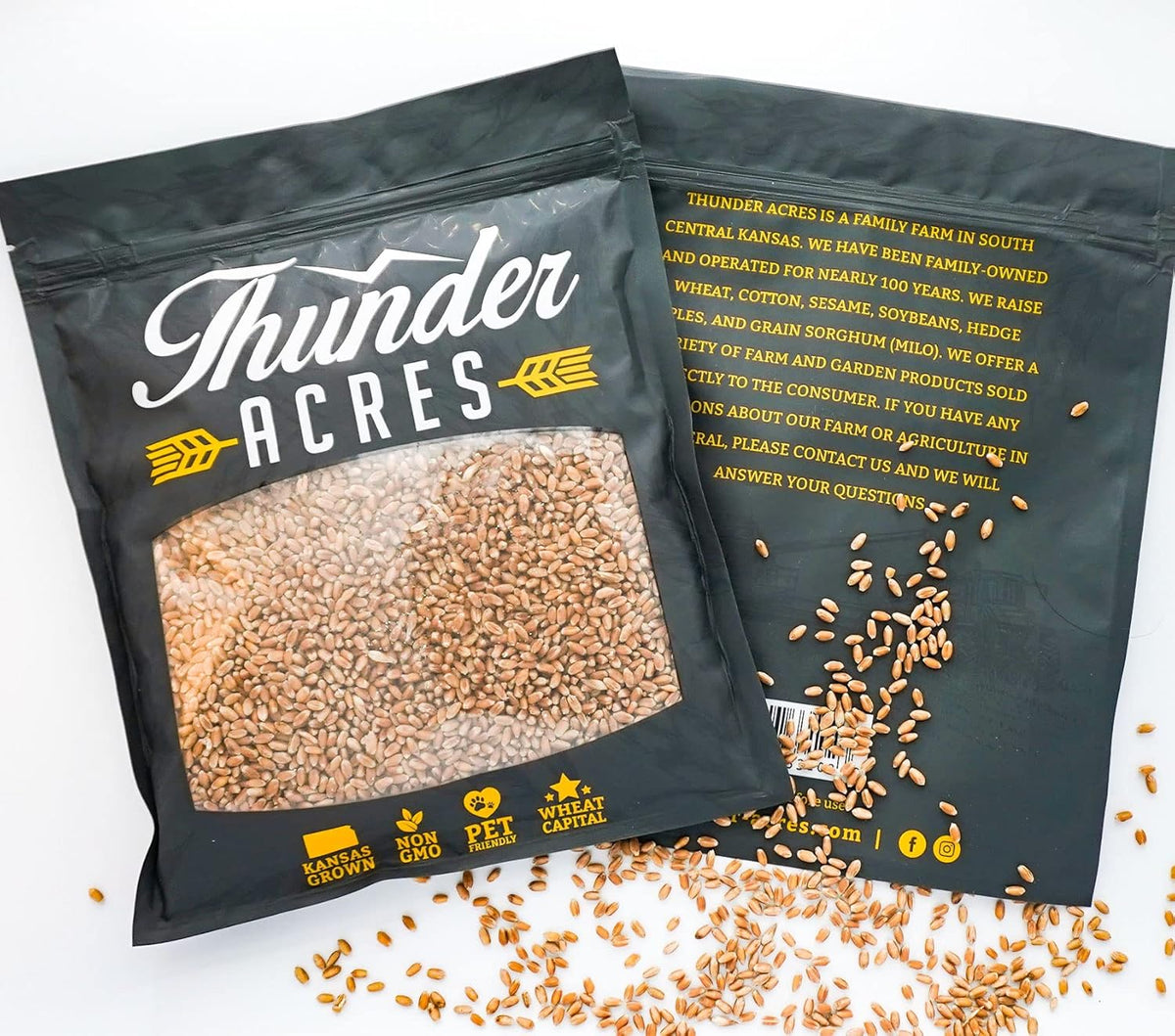 Non-GMO, Thunder Acres Premium Wheat Seed, Cat Grass Seed, Wheatgrass, Hard Red Winter Wheat (1 lbs.)
