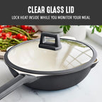 GreenLife Nonstick 12” (5QT) All in One Deep Skillet Wok with Lid, PFAS-Free Non-Toxic Ceramic Multi-Purpose Pan, Induction, All Stovetop, Egg, Stir Fry, Saute, Stay Cool Handle, Graphite