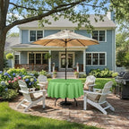 Outdoor Tablecloth Wrinkle-Free Stain Resistant Waterproof Polyester Fabric Table Cover with Zipper Umbrella Hole for Picnic/Party/Dinner/Patio Garden(60inch Round,Zippered,Olive Green)