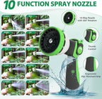 Garden Hose 25 ft Water Hose Flexible Non-Expandable Outdoor Heavy Duty Lightweight Leakproof Kink-free flex Watering Hose Pipe with Nozzle 3/4 inchs Fitting Yard Lawn Outside Car Wash