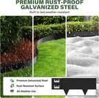 Galvanized Steel Landscape Edging - 40 Inch Strips, 6 Inch Depth, 6-Pack Black Bendable Metal Edging (20FT Total Length)