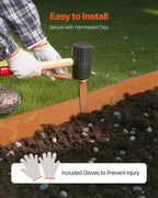 VEVOR Steel Landscape Edging, 6 Packs 40 x 8 in Weather-Resistant & Pre-Rust Metal Landscape Edging, Bendable Garden Edging Border, Lawn Edging for Flower Bed Yard Pathway Divider