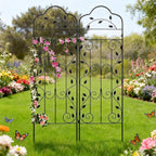 hogardeck Metal 60 * 18in Garden Trellis 2-Packs for Climbing Plants Flowers Vegetables Planting Arched Outdoor Decoration for Courtyards Lawns Gardens