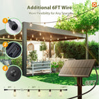 addlon 52(48+4) FT Solar String Lights Waterproof, Remote Dimmable 16+1 LED