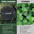 FEED GARDEN 6 Inch 50 Pcs Galvanized Landscape Staples 50 Pcs Gaskets Pick Hook Garden Stakes 11 Gauge Anti-Rust Landscaping Fabric SOD Pins U Shaped Yard Turf Stakes for Weed Barrier Fabric
