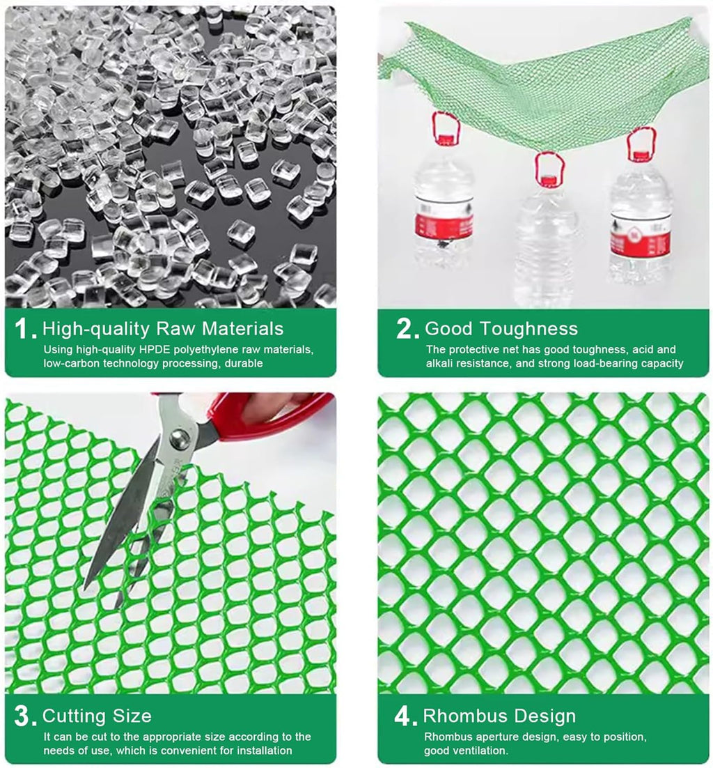Wire Fence Mesh Green Plastic Mesh Roll 39.3″ Wide Poultry Fencing Multi-Use Garden Fence for Snow Fence Chicken Plants Balcony Protection Barrier(Size:1x10M - Mesh 1.8cm)
