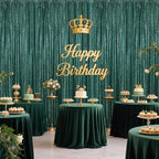 Dark Green Sequin Backdrop Curtain 2 Pieces 2FTx8FT Glitter Photography Backdrop for Party Wedding Birthday Christmas Decorations