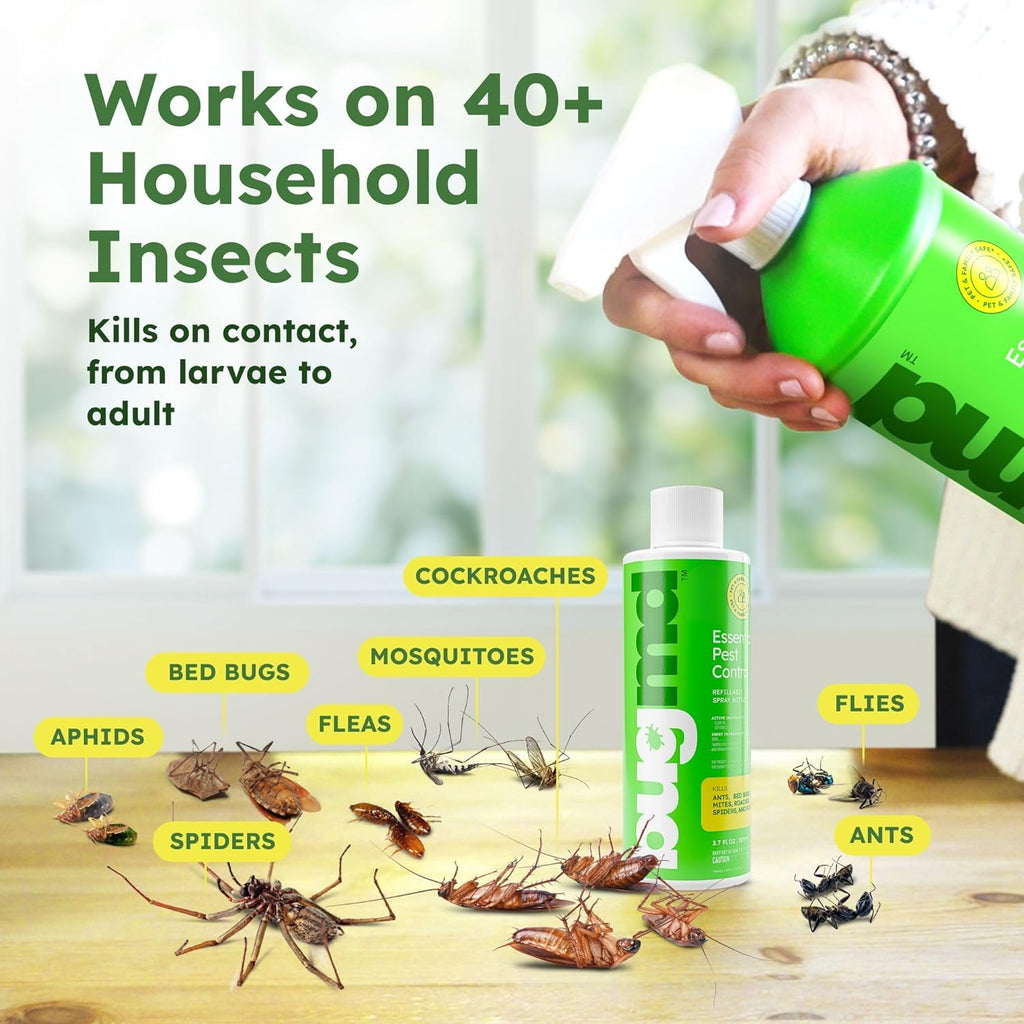 BugMD Ant Killer & Bug Spray Concentrate - Indoor Cockroach and Roach Killer, Spider Spray for Home, Fly and Insect Defense, Essential Oils, Plant-Powered, Eco-Friendly Pest Control - 3.7 Oz
