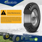 MaxAuto Wheelbarrow Tires 4.80 4.00-8 Flat-Free 4.80/4.00-8 Tire and Wheel w/Grease Fitting, 3" Centered Hub, 3/4" Bearings, 4.80 4.00-8 Tire for Hand Truck, Trolley, Garden Cart, Wagons, Gray
