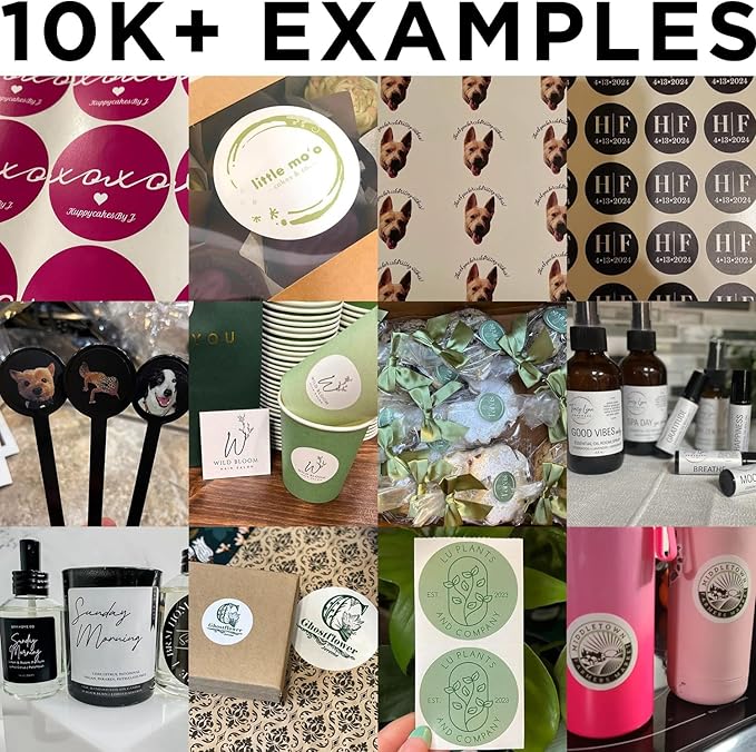 Custom Stickers - Personalized Labels, Circle, 5"x5", 100 Count, Vinyl, Waterproof, Glossy Finish, Business & Personal Use