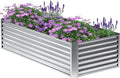 6x2x2FT Galvanized Raised Garden Bed,Planter Raised Beds-Metal Garden Box,Large Plant for Outdoor Planting, Vegetables Bed，Flower,herb-Silver