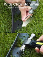 GROWNEER 33FT Landscape Edging Flexible 2 inch Tall Garden Border with 30pcs Galvanized Steel Anchoring Spikes and Hammer Lawn Edging Kit for Flower Bed, Pathway, Landscaping Project, Black