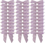 50pcs 2-1/2" Lavender Satin Ribbon Bows with Twist Ties Mini Ribbon Bows for Candy Partiy Decoration Gift Packing&Wrapping Accessoried(Lavender)