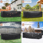 Patio Furniture Set Cover Waterproof, Mrrihand Outdoor Sectional Sofa Set Cover Heavy Duty 600D Table and Chair Set Cover 84" L× 44" W× 23" H