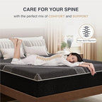Queen Mattress 12 Inch Charcoal Memory Foam in a Box, CertiPUR-US Certified, Fiberglass Free, Gel Double Mattress, Made in The USA of US Foam, 80" × 60" × 12", Medium
