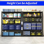 78" H Metal Storage Shelving, 3000LBS Heavy Duty Shelves Unit, Adjustable 5 Tier Storage Rack, Industrial Utility Shelf for Garage, Warehouse, Bedroom, Kitchen,18" D×47.5“W×78”H, Black
