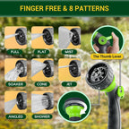 Garden Hose - Water Hose 25 FT with Swivel Handle & 8 Function Nozzle, Flexible, Heavy Duty, No Kink, Lightweight Metal Hose for Outdoor, Yard, 304 Stainless Stee