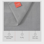 TEXTILOM Luxury 2 Pack Banded Cotton Bath Mats for Bathroom Floor [ Hotel, Spa, Tub, Shower Bath Mat Floor Towel Set ], Machine Washable & Soft & Absorbent & Quick Dry (20''x34'')- Grey