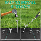 300 Pack 6 Inch Landscape Staples, Thickened 8 Gauge Circle Top Garden Stakes Heavy Duty Galvanized Landscape Fabric Pins for Securing Weed Barrier, Turf, Lawn, Fence, Tent