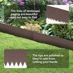 Metal Landscape Edging Kit - 6PCS 40" L x 8" H Each (20ft Total) Galvanized Bendable Garden Edging for Lawn Yard- No-Dig Hammer-in Heavy Duty Metal Edging Border with 6 Clips