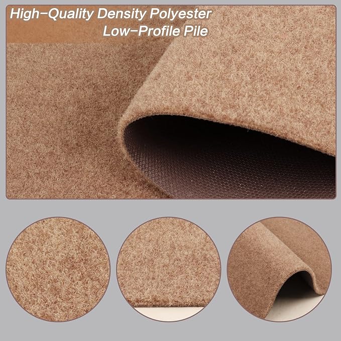 3' x 22' Runner Rugs with Rubber Backing, Indoor Outdoor Utility Carpet Runner Rugs, Sand, Can Be Used as Aisle for The RV and Boat, Laundry Room and Balcony