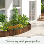 Wood Garden Edging Border Wooden Garden Fence No Dig Landscape Edging Lawn Fence Border Decorative Flower Bed Border Courtyards Planting Tree Fence Yard Patio Path Edging -11.8" H x 48" L (1PACK)