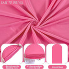 6.6FT Fuchsia Arch Backdrop Cover - Polyester Fitted Wedding Arch Stand Covers Round Top Chiara Arch Backdrop Cover for Birthday Party Banquet Photo Background Decoration