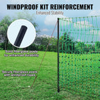VEVOR Electric Poultry Netting, 48" H x 168' L, PE Net Fencing Kit with Posts & Double-Spiked Stakes, Utility Portable Mesh for Chickens, Ducks, Geese, Rabbits, Used in Backyards, Farms, and Ranches