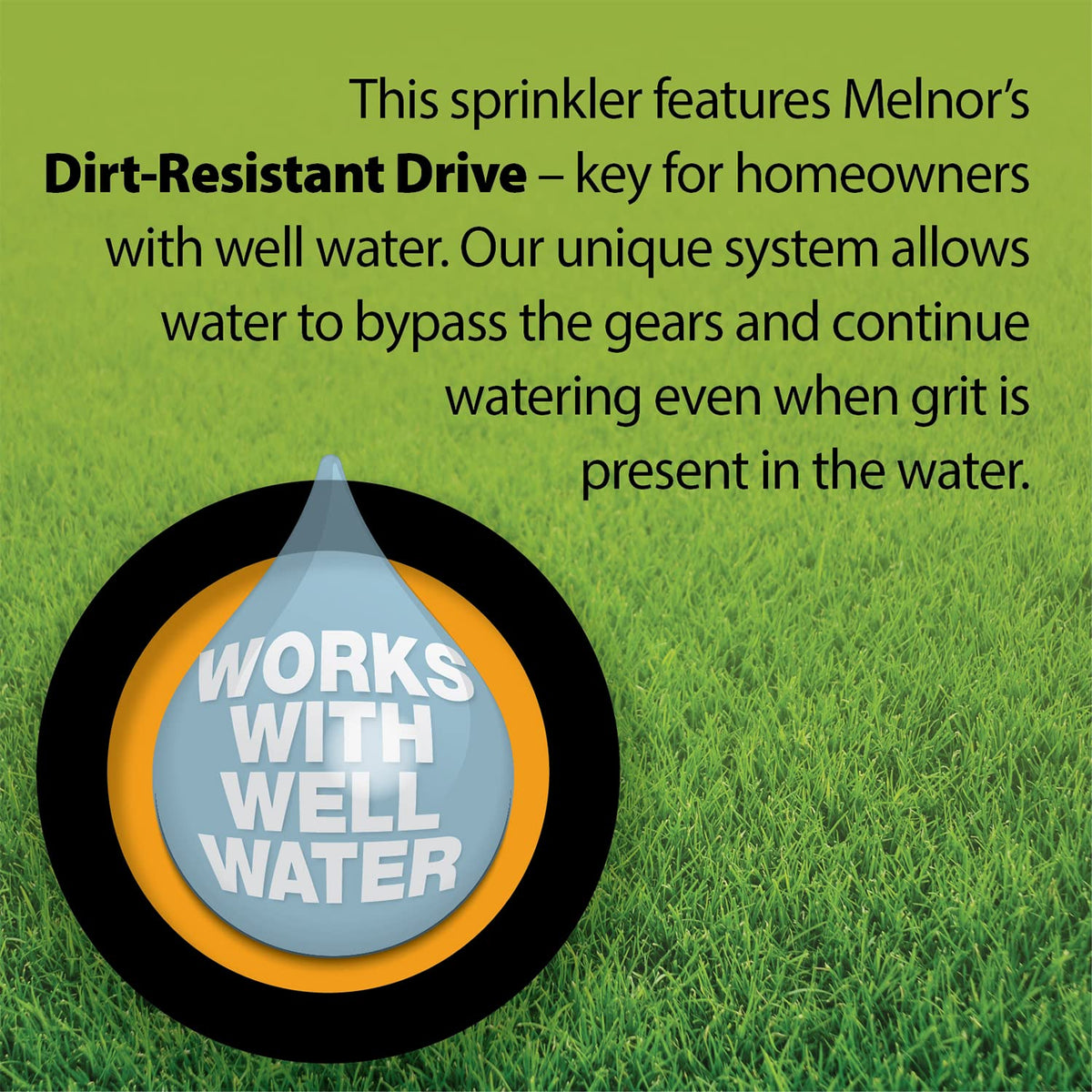 Melnor Metal Oscillating Sprinkler 4500 Sq Ft: Flow, Width, Range Adjust