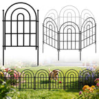 ArdeFentium Garden Fence Panels – 17"(H)x 10.83ft Arched Fencing with Tool-Free Install, Metal Fence Panels Rustproof Outdoor Barrier for Yard, Patio, Flower Beds, Dog Barrier, Decor and Garden Edging