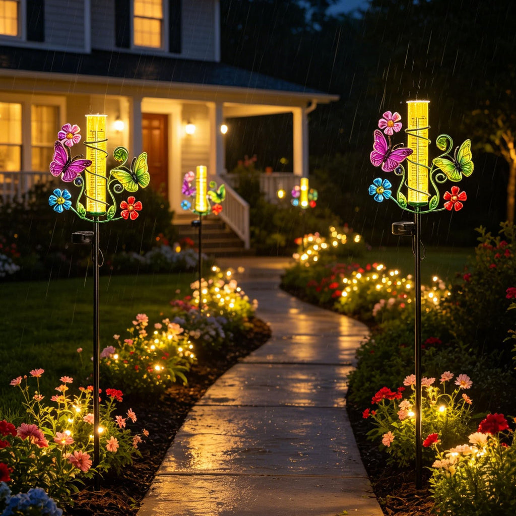 YHSOLAR Butterfly Rain Gauge with 6 Inch Plastic Tube