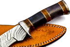 Nooraki - 15-inch | Handmade Damascus Steel Heavy Duty Kukri Knife Sharp Blade, With Leather Sheath | Ideal for Hunting, Bushcraft, Survival, Chopping, Camping, Outdoor Gift for Men Women - KK155