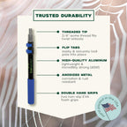 EVERSPROUT 8-10 Feet Standing Reach | 1.5-to-3 Foot Cobweb Duster and Extension-Pole Combo & Lightweight 3-Stage Aluminum Pole | Hand-Packaged Indoor/Outdoor Use Brush Attachment