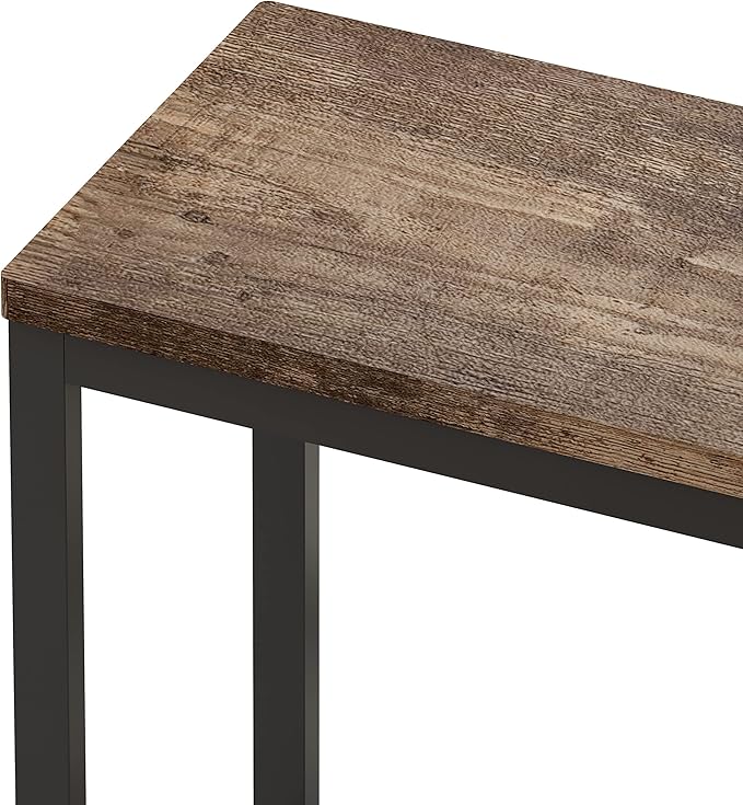 Harper & Bright Designs 4-Piece Dining Table Set, 60.2" L Solid Wood Dining Table with 3 Stools and Metal Frame for Kitchen Dining Room, Natural