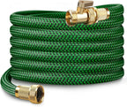 Upgraded Garden Hose 75ft, Non-Expandable Hose, Heavy Duty Kink-Resistant Flexible Water Hose with High-Density Fabric,LeakProof Hose Metal Shut-Off Valve Connector for Patio, Car Wash. (75FT)