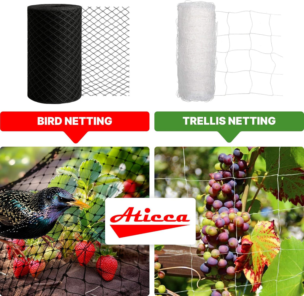 Heavy Duty Bird Netting for Garden Protection & Fruit Trees, 7.5x100 Ft with 10 Stakes – Black Anti-Bird Net for Poultry, Deer, & Squirrel Protection, Durable Nylon Mesh for Garden and Yard Use
