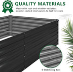 DIIYIV 8x4x1.5FT Galvanized Raised Garden Bed,Vegetable Boxes-Rectangle Metal Flower Box,Large Planter Raised Beds Outdoor Garden for Planting,Fruit,Herb-Black