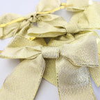 36pcs 4-1/2" Metallic Gold Glitter Ribbon Bows with Twist Ties for Gift Wrapping Packing Christmas Big Bows for Holiday Decoration (Gold)