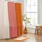 MONDAY MOOSE Bath Mat with Scalloped Wavy Ripple Design, Microfiber Absorbent Non Slip Tufted Rug for Floor, Shower or Kitchen (20x32 inch, Orange)