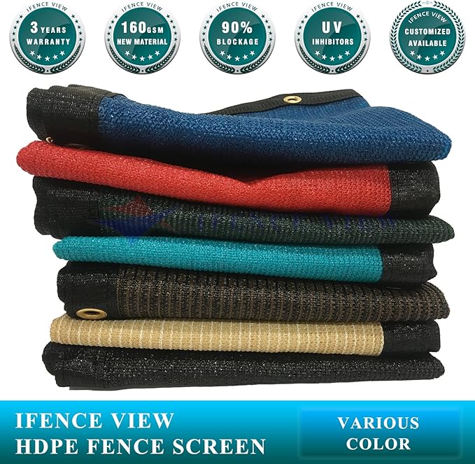 Ifenceview 6'x3' to 6'x50' Brown Shade Cloth/Fence Privacy Screen Fabric Mesh Net for Construction Site, Yard, Driveway, Garden, Railing, Canopy, Awning 160 GSM UV Protection (6' x 3')