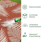 GENIMO Outdoor Rug 6' x 9' Waterproof for Patios Clearance, Reversible Plastic Straw Camping Carpet, Large Area Rugs Mats for RV, Picnic, Backyard, Deck, Balcony, Porch, Beach, Brick&Red