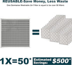 20x30x1 Reusable Air Filter, Washable, MERV 8, Permanent Electrostatic Air Filter, Lasts a Lifetime, Breathe Safely at Home or in the Office