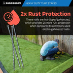 Sandbaggy 12" Heavy Duty Galvanized Artificial Turf Stakes - Spiral Landscape Nails - Ground Spikes/Pins, Synthetic Grass, Lawn, Edging, Weed Barrier Fabric (12 inch - Ultra Heavy Duty, 1000, Count)