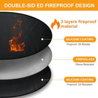 36'' Fire Pit Mat for Solo Stove Bonfire, Round Grill Mats for Outdoor Grill Fireproof Waterproof BBQ Grill Mat for Solo Stove Accessories, Grill Matt for Outdoor Grill Deck Protector