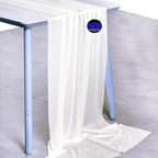 MDS 2 Pack 14ft Chiffon Table Runner 29 x 170 Inches Sheer Wedding Runner Romantic Rustic Table Runner for Wedding Decorations, Birthday Parties, Bridal Shower Party Arch Decor - Ivory