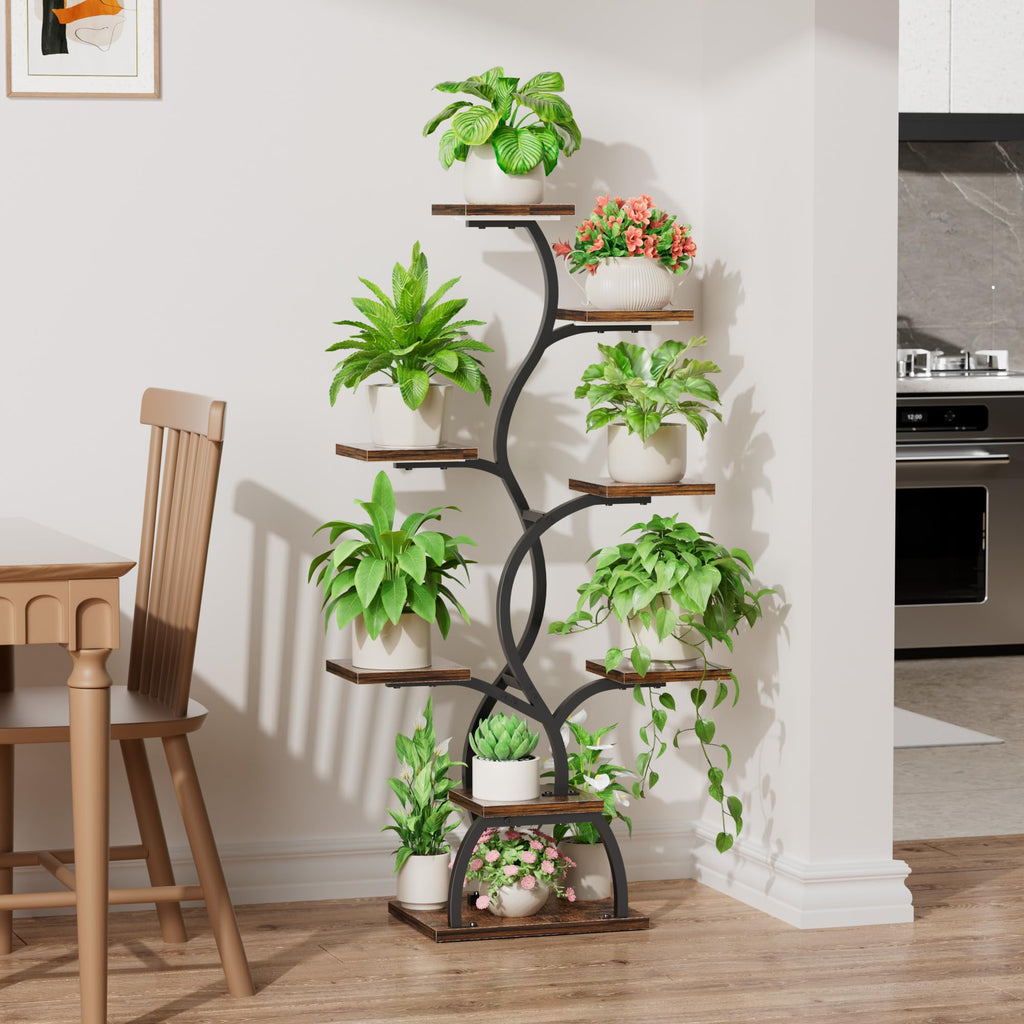 Plant Stand Indoor with Grow Light - 8 Tiered Corner Plant Shelf Indoor