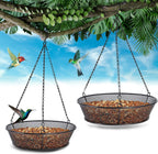 Bird Feeder, Hanging Bird Feeders for Outdoors Metal Mesh Birdfeeder Tray