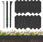 BLACKVINE 20Pcs 20ft (5'' Exposed Height) Plastic Landscape Edging Border,Flowerbed Garden Border Edging for Landscaping,Flower Bed Lawn Yard Edging Borders,Garden Edger Border Divider - 3D Weaving
