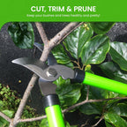 GARDEN GURU Bypass Loppers Tree Trimmer Clipper – Compact 15 inch High Carbon Steel Blade Gardening Loppers Pruning Shear - Comfort Grip Handles – Heavy Duty Branch Cutter – Cut Thick Branches w Ease
